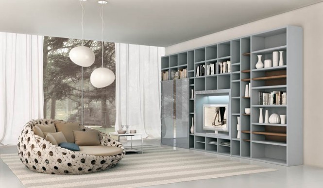 Shelves Soft Furniture Interesting Shelves Soft Blue Grey Furniture In Modern Design And Small Daybed Furniture With White Chandelier Lighting Ideas Living Room Adorable Modern Living Room For Stylish Young People Mansion