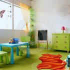 Green Kids Boys Inviting Green Kids Room For Boys And Girls Decorated Fabulously With Grass Decals Green Lawn Carpet And Furnishing Kids Room Creative Kids Playroom Design Ideas In Beautiful Themes