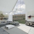 White Pendant White Irregular White Pendant Lamp On White Ceiling In Single Family House In Garby Above Gray L Shaped Living Sofa Decoration Stunning Holiday Home For Single Family Residence In Poland