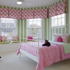 Green White Covering Large Green White Striped Wallpaper Covering Entire Part Of Cool Rooms For Girls Wall With Patterned Shade On Window Bedroom 30 Creative And Colorful Teenage Bedroom Ideas For Beautiful Girls
