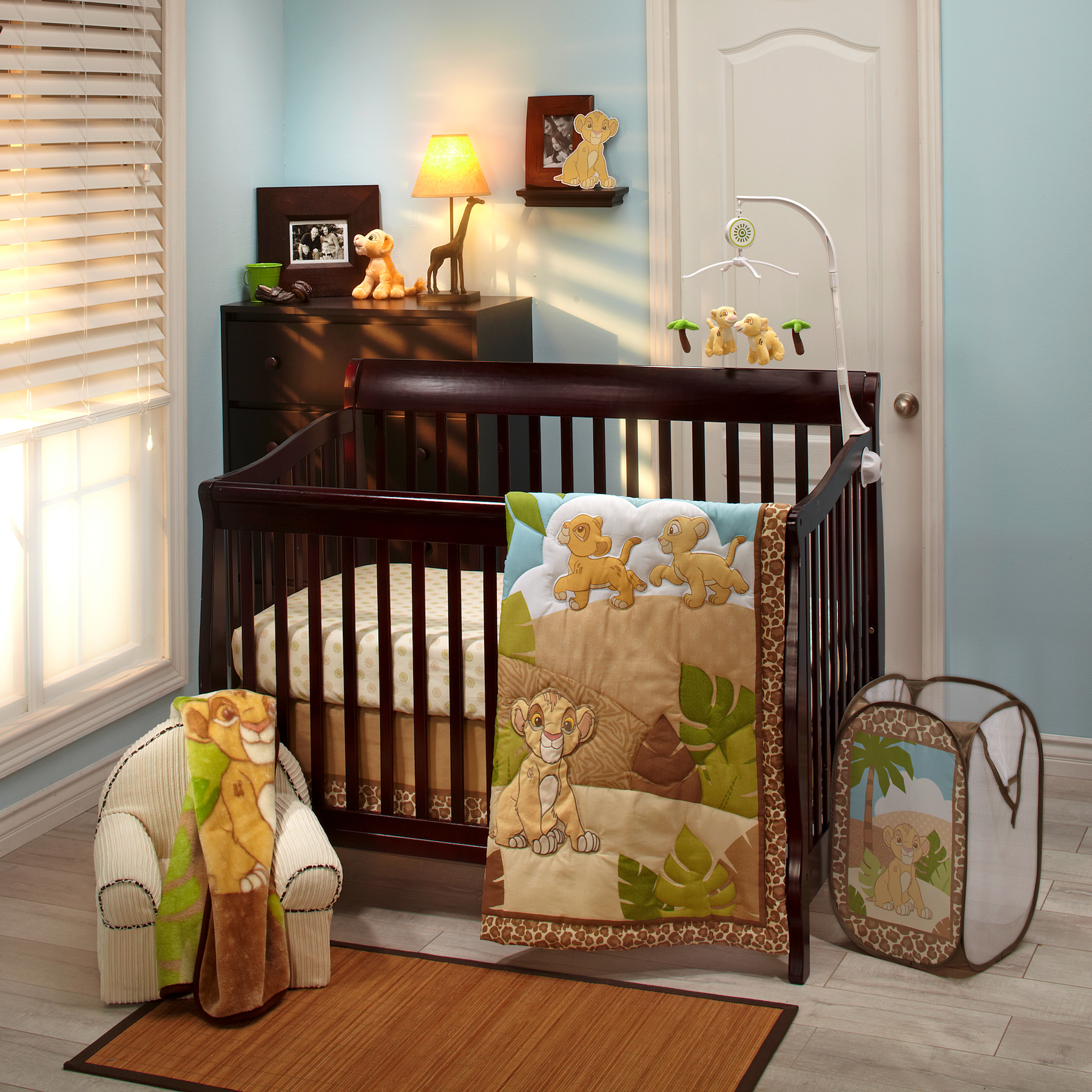 Lion King Nursery Legendary Lion King Themed Baby Nursery For Boy Furnished With Dark Brown Wooden Mini Crib Bedding Interior Design Astonishing Mini Crib Bedding Designed In Minimalist Model For Mansion