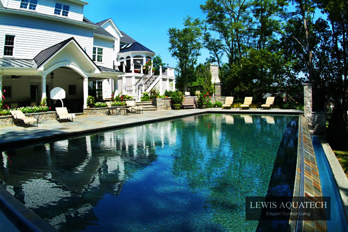 Infinity Pool Project Long Infinity Pool Another Fine Project By Lewis Aquatech Beside The Classic Beach Chairs And Stone Floor Dream Homes Magnificent Outdoor Swimming Pool With Sensational Backyard And Patio