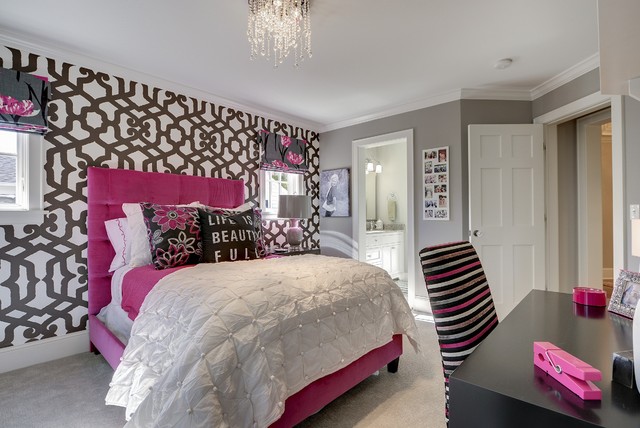 Light Grey For Luxurious Light Grey Cool Rooms For Girls Combined With White Brown Wallpaper And Pink Displayed By The Furniture Bedroom  30 Creative And Colorful Teenage Bedroom Ideas For Beautiful Girls