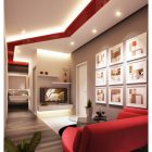 Red And Room Marvelous Red And White Living Room Design Interior Used Modern Sofa Furniture And Minimalist Space For Inspiration Living Room Stunning Minimalist Living Room For Your Fresh Home Interiors