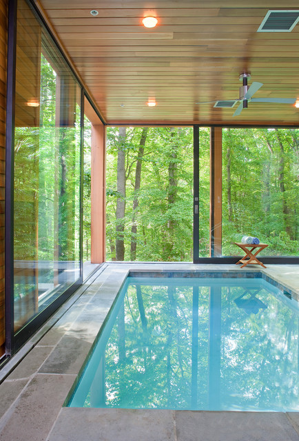 Eclectic Pool Pool Mesmerizing Eclectic Pool Of Indoor Pool House Designs Surrounded By Gray Tiled Floor With Wooden Coffee Table On It Swimming Pool Elegant Indoor Pool House Designs Saving Skins From Sun Burning