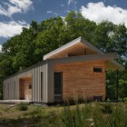 Light Gray Coupled Mesmerizing Light Gray Striped Backyard Coupled With Wooden Striped Side Wall With Wooden Pillars Of Ridge House Dream Homes Simple Modern Wood House In Comfortable Atmosphere