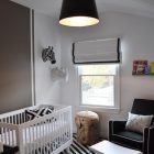 Black And Baby Minimalist Black And White Themed Baby Nursery Completed With White Crib Involving Zigzag Patterned Pillows Kids Room Lavish White Crib Designed In Contemporary Style For Main Furniture