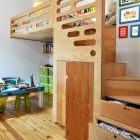 Chat Room Furnished Modern Chat Room For Kids Furnished With Stunning Wooden Loft For Bedding With Stairs And Storage Set Together Kids Room Engaging Chat Room For Kids Activities And Decorations Ideas