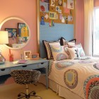 Home Cool Girls Modern Home Cool Rooms For Girls Painted In Peach Furnished With Pale Blue Painted Furnishing Such As Desk Bedroom 30 Creative And Colorful Teenage Bedroom Ideas For Beautiful Girls