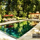Lust Green The Natural Lust Green Trees Around The Rustic Pool Another Fine Project By Lewis Aquatech With Cozy Beach Chairs Dream Homes Magnificent Outdoor Swimming Pool With Sensational Backyard And Patio