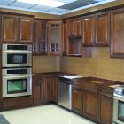 Wooden Kitchen In Natural Wooden Kitchen Cabinet Ideas In Dark Brown With Modern Appliances Combined With White Glossy Porcelain Floor Design Kitchens Charming Kitchen Cabinet Ideas Arranged In Stylish Ways