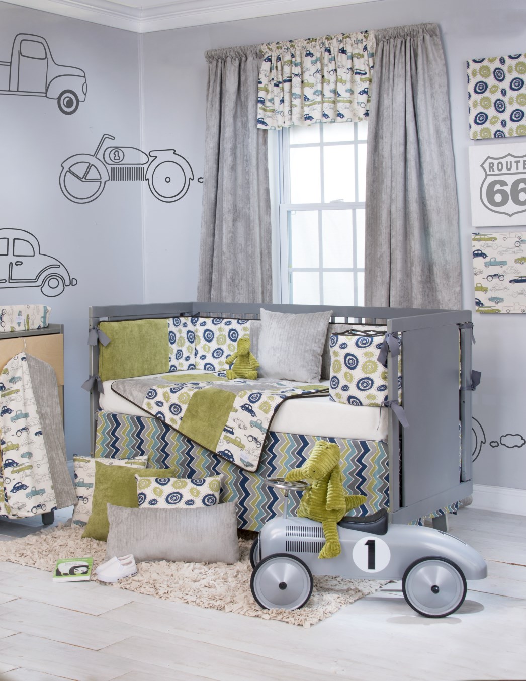 Grey And Baby Neutral Grey And Green Themed Baby Boy Crib Bedding To Match The Grey Themed Baby Boy Themed Wall Kids Room Enchanting Baby Boy Crib Bedding Applied In Colorful Baby Room