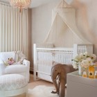 Nursery Decor In Neutral Nursery Decor Ideas Painted In Ivory Scheme Balanced By White To Cover The Crib With Canopy And Lounge Decoration Lovely Nursery Decor Ideas With Secured Bedroom Appliances