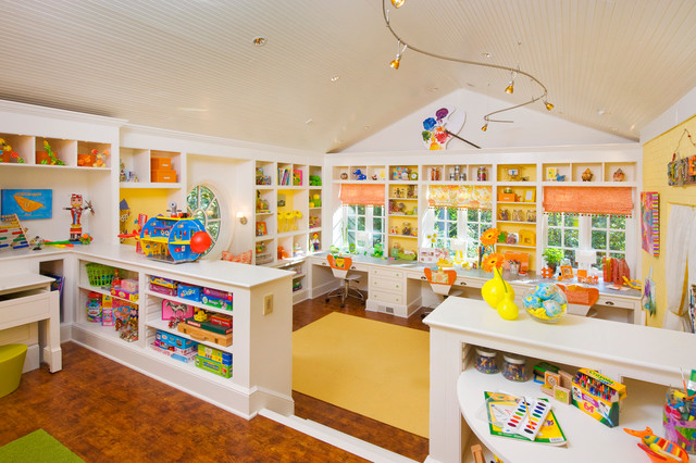 White And Chat Playful White And Yellow Themed Chat Room For Kids Enhanced With A Lot Of Toys Stored Neatly On Open Storage Kids Room  Engaging Chat Room For Kids Activities And Decorations Ideas