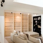 Living Room White Precious Living Room With Cool White Sofa Modern Wood Bookcase Rustic Wood Wall Panel Sparkling Ceiling Lights Project Bogdan Golovchenko Decoration Minimalist Artistic Decor Accents For Your Small Living Space