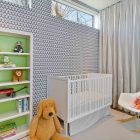 Light Green Side Refreshing Light Green Painted Back Side Of Open Storage Placed To Complete White Crib Inside Grey Nursery Kids Room Lavish White Crib Designed In Contemporary Style For Main Furniture