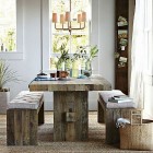 Dining Table Arrangements Beautiful And Rustic Dining Table Furniture With Modish Vase Arrangements And Cozy Upholstered Bench Decoration Fabulous Modern Vase Arrangement For The Flower And Candle