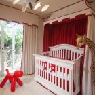 Red And Crib Sexy Red And White Custom Crib Bedding Involving Canopy With Giraffe Miniature Decorating The Room Kids Room Eye Catching Custom Crib Bedding In Minimalist And Colorful Scheme
