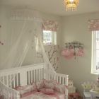 Chic Baby Nursery Shabby Chic Baby Girl Themed Nursery Idea With Pink And White Patterned Linen On Baby Crib Sets With Canopy Kids Room Classy Baby Crib Sets For Contemporary And Eclectic Interior Design