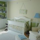 White And Painted Simple White And Light Green Painted Baby Room With White Custom Crib Bedding Coupled With Lounge Kids Room Eye Catching Custom Crib Bedding In Minimalist And Colorful Scheme