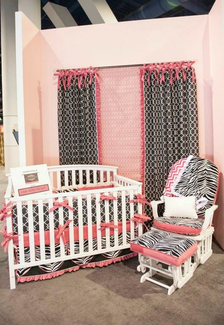 Baby Girl Style Small Baby Girl Nursery Interior Style Designed With Black And White Patterned Crib Sheet To Contrast Pink Accent Kids Room Astonishing Crib Sheet For Baby In Small Minimalist Room
