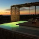 Built In Water Sparkling Built In Lamps Decorating Water Of Outdoor Swimming Pool In Backyard Of Santos House Building Dream Homes Stunning Holiday Home With Exquisite Concrete Pools
