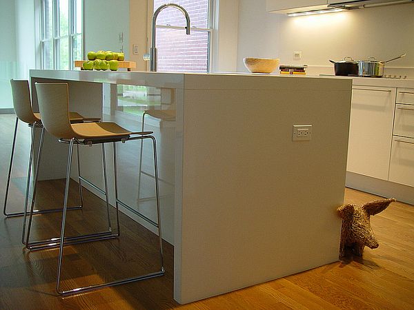 Animal Sculpture Island Stunning Animal Sculpture Beside Kitchen Island Using Modern Kitchen Design With Curved Faucet On Wooden Glossy Floor Kitchens Fascinating Kitchen Decoration That Transform The Home Into Modern Design