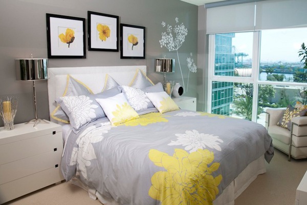 Grey Quilt Bed Stunning Grey Quilt And White Bed In Dwellatvue Apartment Bedroom With White Nightstands And Glossy Table Lamps Decoration  Amazing Elegant Dwelling For Fantastic Modern Home Tour