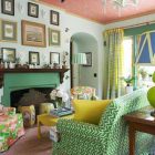 Living Room Green Stunning Living Room Style With Green Theme Interior And Full Of Painting Decoration For Wonderful Interior Look Living Room Vibrant Living Room Decoration With Colorful Furniture