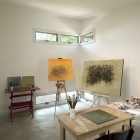 White Painted With Stunning White Painted Wall Coupled With Painting Units Completed Table And Chairs On Gray Floor Inside Ridge House Dream Homes Simple Modern Wood House In Comfortable Atmosphere