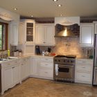 Kitchen Cabinet Kitchen Stylish Kitchen Cabinet Ideas In Kitchen Interior Design With L Shaped Decoration Finished In White Furniture And Concrete Tile Flooring Kitchens Charming Kitchen Cabinet Ideas Arranged In Stylish Ways