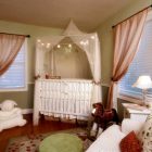 Light Green Nursery Stylish Light Green Baby Girl Nursery Interior Involving Off White Custom Crib Bedding Idea With Pink Curtain Kids Room Eye Catching Custom Crib Bedding In Minimalist And Colorful Scheme