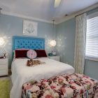 Doll Patterned In Surprising Doll Patterned Ottomans Installed In Transitional Kids Bedroom Using Bedroom Furniture For Teenage Girls And Hanging Lamp Bedroom 30 Creative And Colorful Teenage Bedroom Ideas For Beautiful Girls