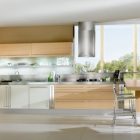 Scenic Fresh Wooden Surprising Scenic Fresh Kitchen With Wooden Dining Table Completed White Silver Chairs On Gray Floor And Hanging Lamp Kitchens Various French Kitchen Styles In Pretty Layout