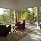 Green Colored Table Terrific Green Colored Wooden Side Table Between Chairs On Cream Rug Of Ridge House Living Room With Curved Standing Lamp Dream Homes Simple Modern Wood House In Comfortable Atmosphere