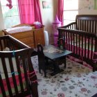 Baby Room Involving Traditional Baby Room For Twins Involving Dark Brown Wooden Mini Cribs Coupled With Mini Chatting Table Set Kids Room Minimalist Mini Cribs In Various Room Designs