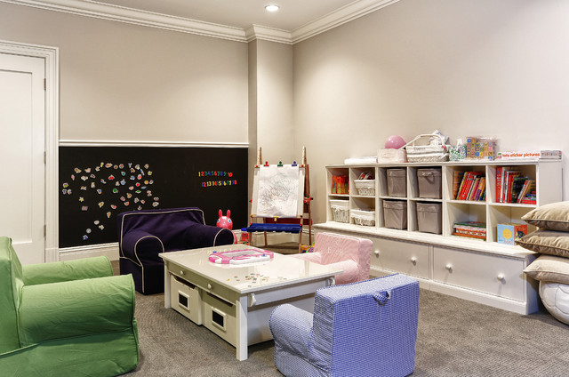 Light Grey Room Traditional Light Grey Painted Chat Room For Kids Located In Basement With Skirted Chairs And Wooden Table  Engaging Chat Room For Kids Activities And Decorations Ideas