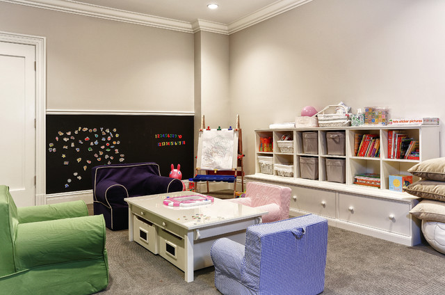 Light Grey Room Traditional Light Grey Painted Chat Room For Kids Located In Basement With Skirted Chairs And Wooden Table Decoration Engaging Chat Room For Kids Activities And Decorations Ideas