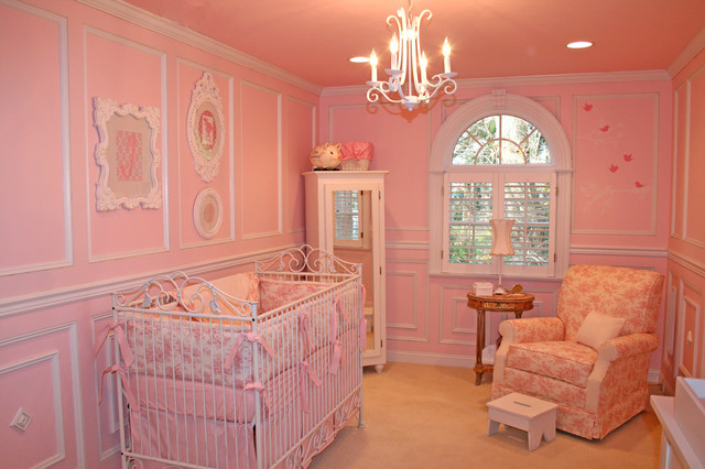 Pink Baby Idea Traditional Pink Baby Girl Nursery Idea Displaying Similar Tone Concept Of Baby Crib Sets With Chair And Foot Rest Kids Room  Classy Baby Crib Sets For Contemporary And Eclectic Interior Design