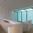 Blur Glass Cyan Unique Blur Glass Windows Gives Cyan Light That Can Increase The Elegance Of Bright Room Interior Design Dream Homes Creative Contemporary House With Stylish Indoor Pools