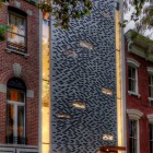 Facade Architecture Urban Unique Facade Architecture Of The Urban House NYC With Bright Lighting And Wooden Door In The Roadside Architecture Elegant Townhouse Designed Into A Contemporary Urban Home Style