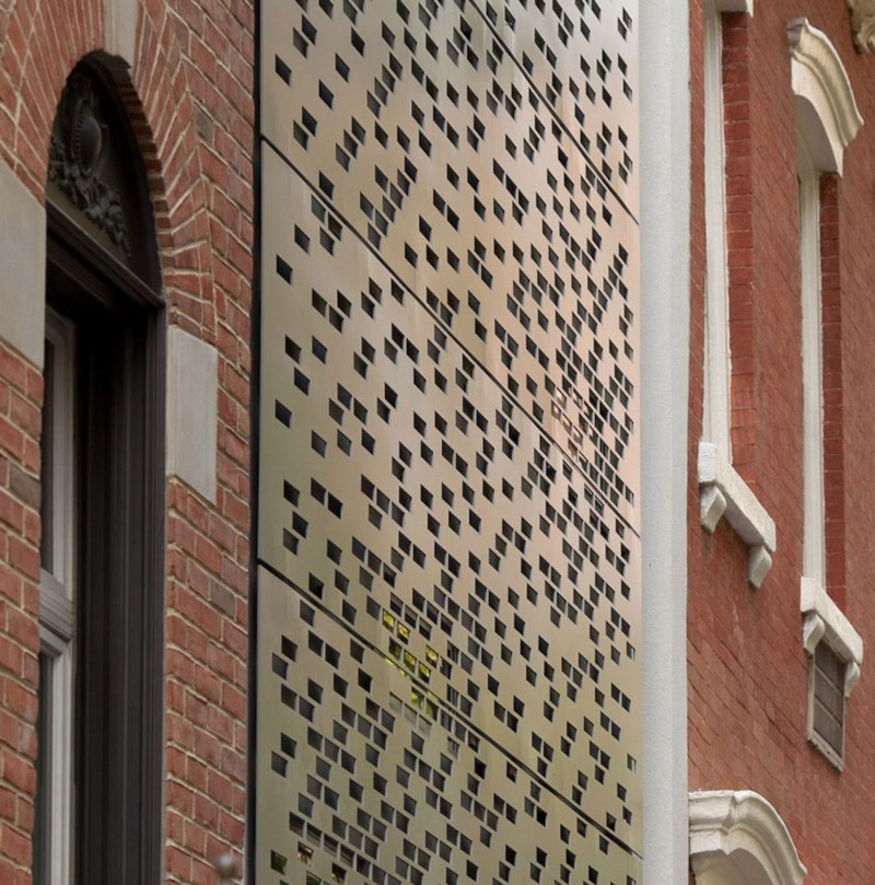 Grey Wall Urban Unusual Grey Wall In The Urban House NYC Facade With Many Small Holes In The Roadside Architecture  Elegant Townhouse Designed Into A Contemporary Urban Home Style