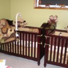 Brown Wooden Set Warm Brown Wooden Best Cribs Set For Twins To Complete Lime Green Painted Home Baby Nursery With Animal Miniatures Kids Room Chic Best Cribs Of Classic Chalet Designed In Vintage Decoration (+15 New Images)