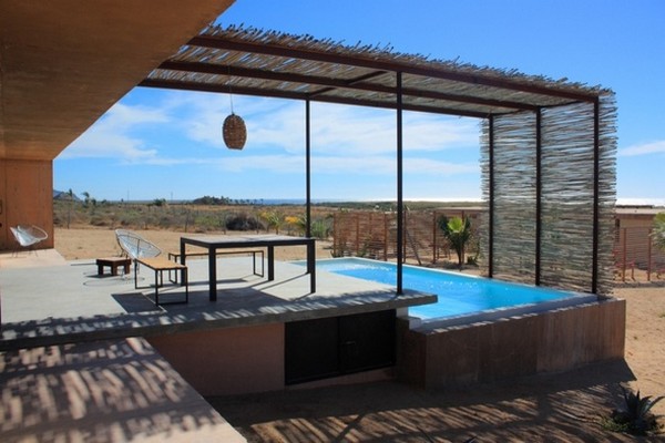 Pergola Above Constructed Webbed Pergola Above Outdoor Pool Constructed By Rattan And Wooden Material In Pool Terrace Of Fascinating Santos Dream Homes  Stunning Holiday Home With Exquisite Concrete Pools