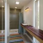 Colorful Rug With Wonderful Colorful Rug In Bathroom With Shower Room Completed Light Gray Drapes On It Inside Ridge House With Wall Lamp Dream Homes Simple Modern Wood House In Comfortable Atmosphere (+13 New Images)