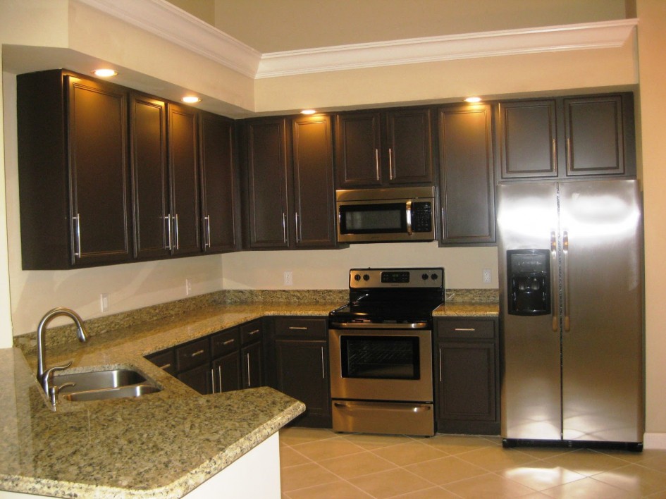 Kitchen Cupboards Dark Wonderful Kitchen Cupboards Paint With Dark Wooden Furniture Combined With Marble Countertop Design In Elegant Interior Style Decoration Chic Kitchen Cupboards Paint To Live-up Kitchen Interior