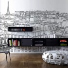 Paris View Design Wonderful Paris View Wall Sticker Design Interior In Reading Space With Black Bookshelf Furniture In Modern Decoration Ideas Decoration Unique Wall Decoration For An Elegant Home Interior Concepts (+10 New Images)