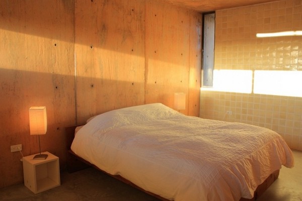 Walls Constructed Wooden Wood Walls Constructed By Unvarnished Wooden Planks With Nailed Accent As Bedroom Wall Concept In Building Construction Of Santos  Stunning Holiday Home With Exquisite Concrete Pools