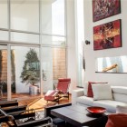 White Painted Casa Adorable White Painted Wall In Casa Villa De Loreto Residence With Abstract Wall Art With Red Lounge And White Sofas Dream Homes Spacious Modern Concrete House With Steel Frame And Glass Elements