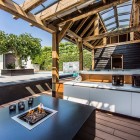 Dream Backyard Kitchen Amazing Dream Backyard Home Outdoor Kitchen And Gathering Space For Family Involving Modern Furnishing Swimming Pool Beautiful Pool Backyard For Luxury And Fresh Backyard Look